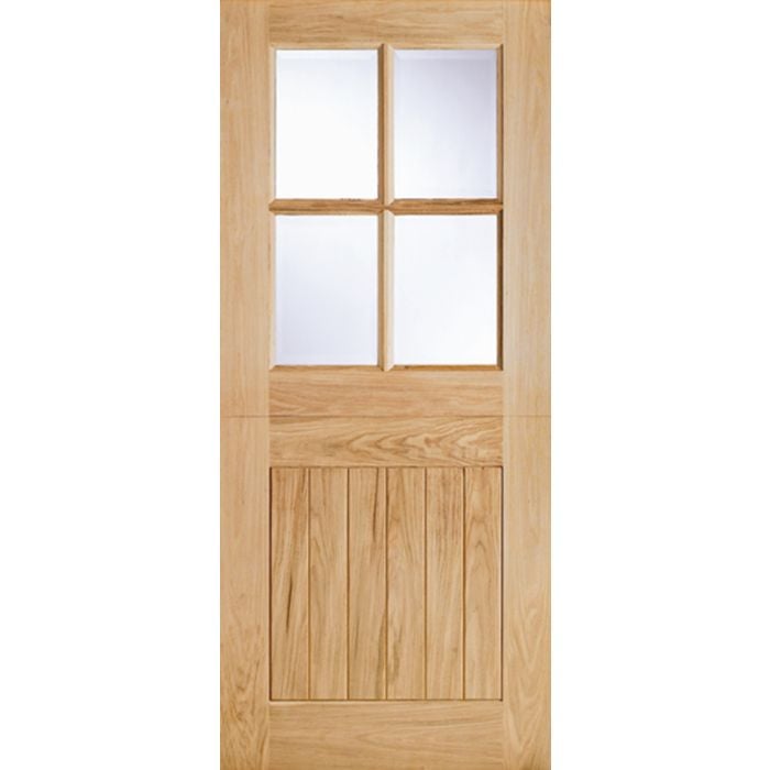 Cottage Oak External Door - Stable 4L Clr DG 2032 x 813mm OSTA4L32