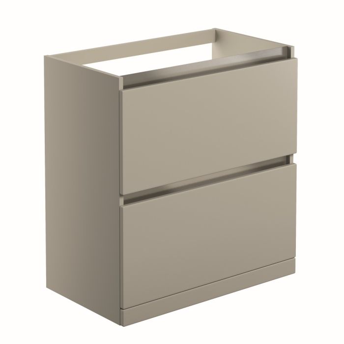 Cerne 2 Drawer Floor Standing Vanity Unit (No top) 800mm - Latte