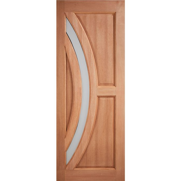 LPD Harrow Frosted Glazed M&T External Door 2032 x 813mm Unfinished Hardwood