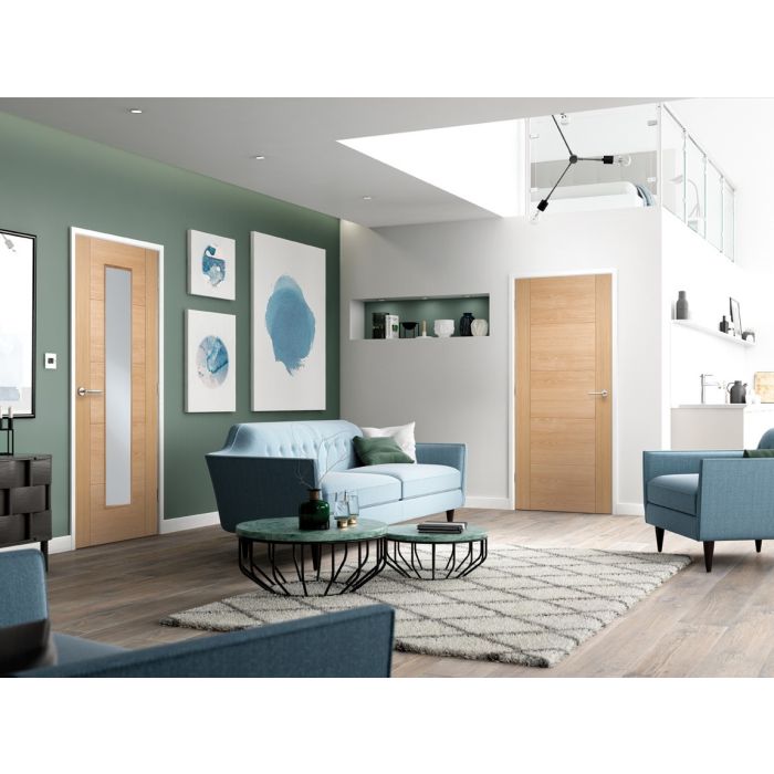 Vancouver Solid Core Internal Fire Door - Prefinished - Long Light 1981 x 838mm Oak OVANLLFC33