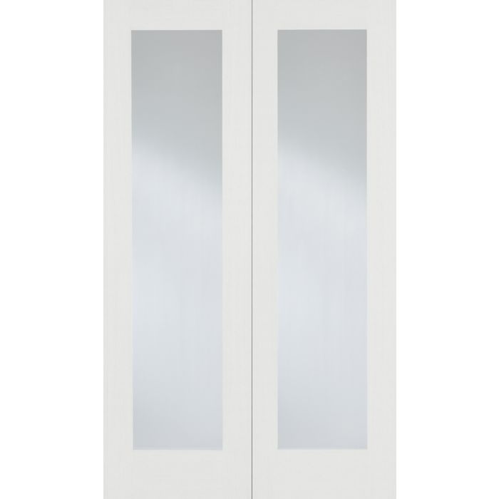 LPD Pattern 20 Glazed Internal Door Pairs 1981 x 1067mm Primed White