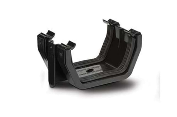 114mm Square Union Bracket Black – Strong & Reliable Gutter Connector