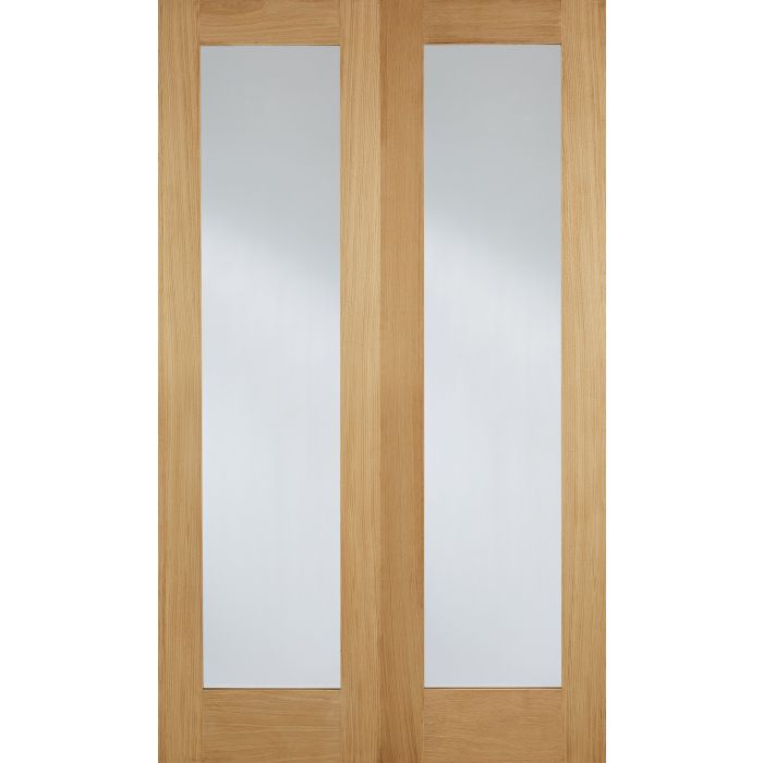 LPD Pattern 20 Glazed Internal Door Pairs 1981 x 1067mm Unfinished Oak