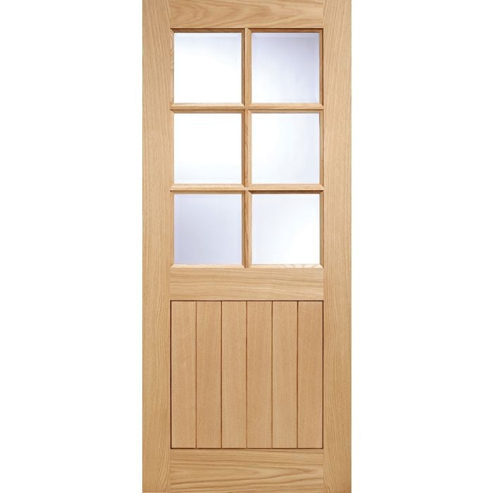 Cottage Oak External Door - 6L Clr Glaze 2032 x 813mm O6LITE32
