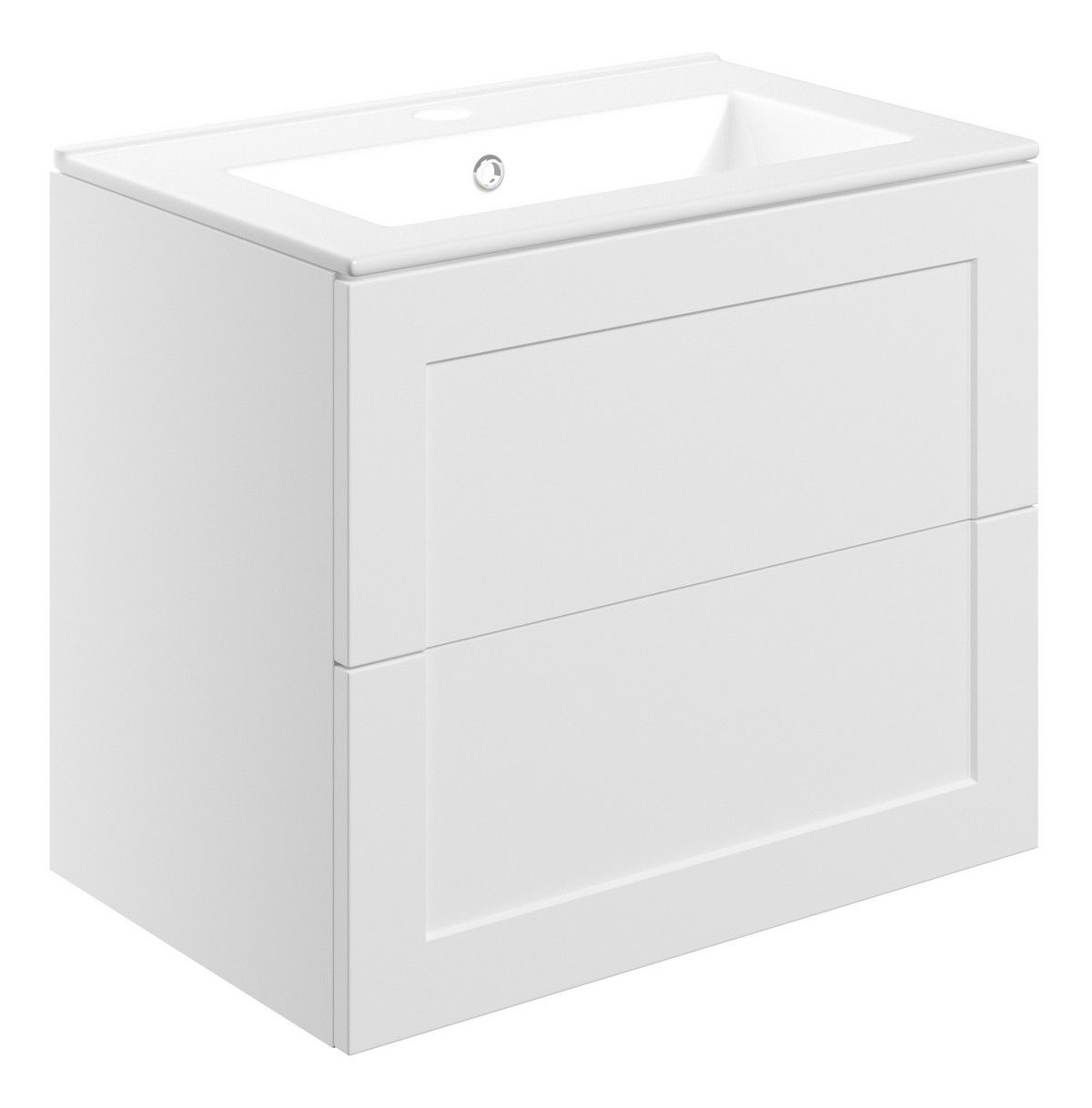Park Lane Wall Hung 2 Drawer Basin Unit & Basin 615mm - Matt White