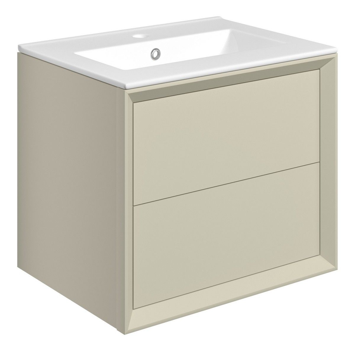 Drawn Wall Hung 2 Drawer Basin Unit & Basin 615mm - Matt Cotton