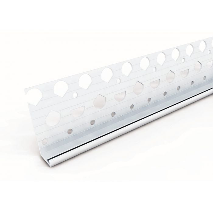 20mm Bell Cast Renderstop Bead 25x45mm x 2.5m White PVCu