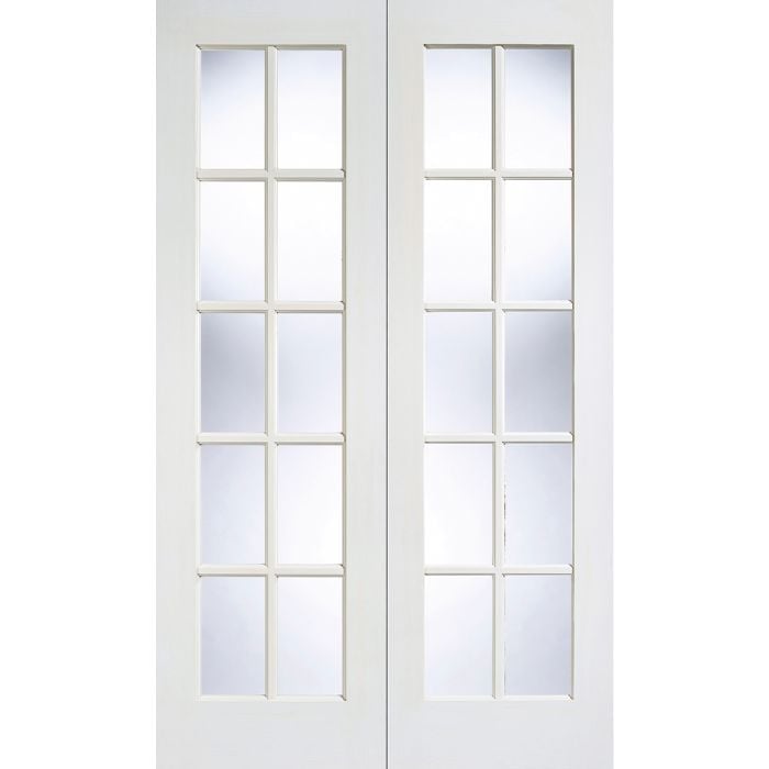 LPD GTPSA Clear Bevelled Glazed Internal Door Pairs 1981 x 1067mm Primed White