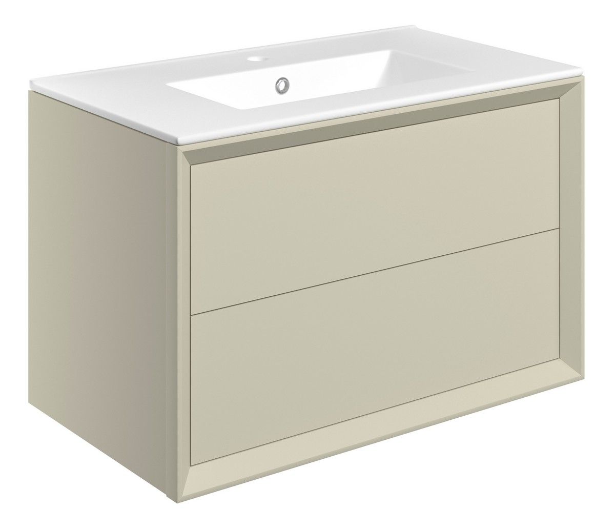 Drawn Wall Hung 2 Drawer Basin Unit & Basin 815mm - Matt Cotton