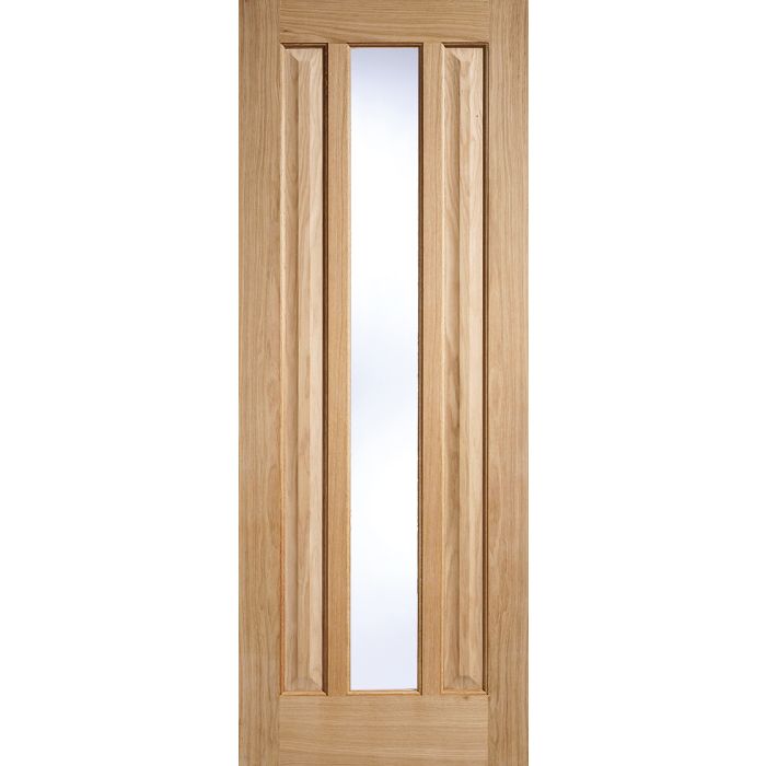 Kilburn Solid Core Internal Door - Unfinished - Clear Glazed 1981 x 762mm Oak KILOAKGL30