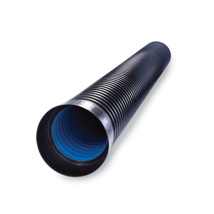 Ridgidrain Twinwall Single Socketed Solid Pipe - 450mm x 6mtr