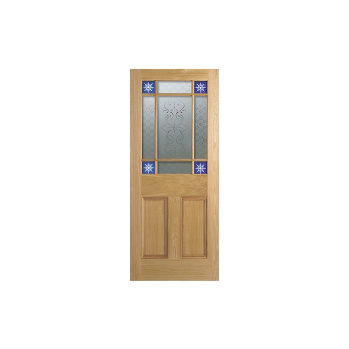 Downham Solid Core Internal Door - Unfinished & Unglazed 2032 x 813mm Oak PPDOW32OAK