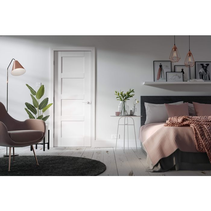 LPD Shaker 4P Internal Fire Door 1981 x 762mm Primed White