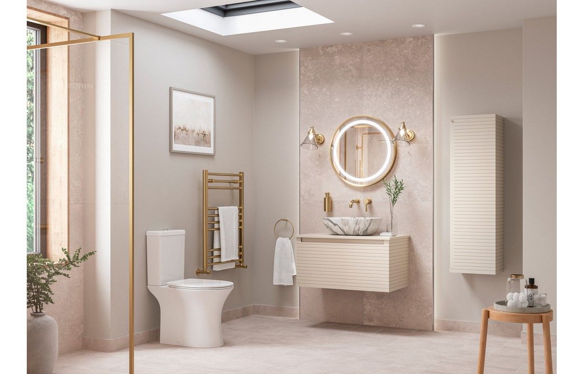 Holt Wall Hung 1 Door Tall Unit 350mm - Matt Cotton