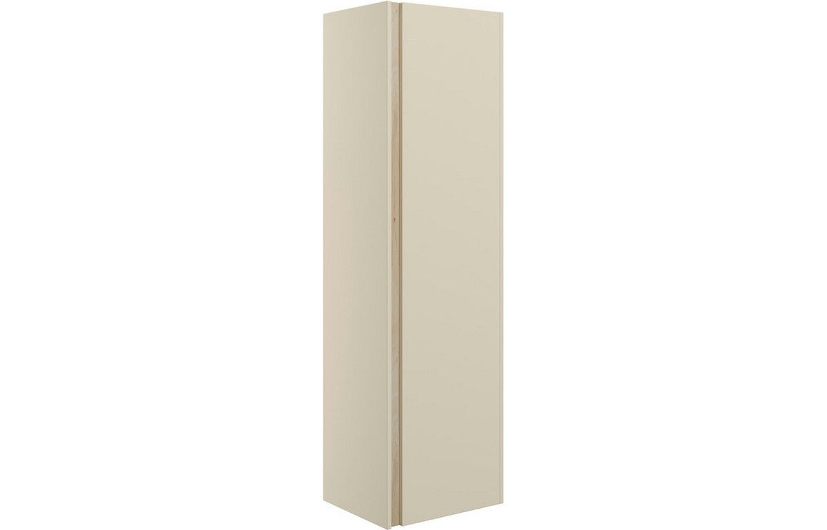 Kingston Wall Hung 1 Door Tall Unit 350mm - Matt Cotton & Oak Effect