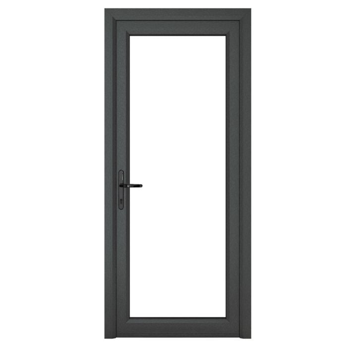 Crystal Triple Glazed Door Full Glass (Right Hand) 920 x 2090mm Clear - Grey/White