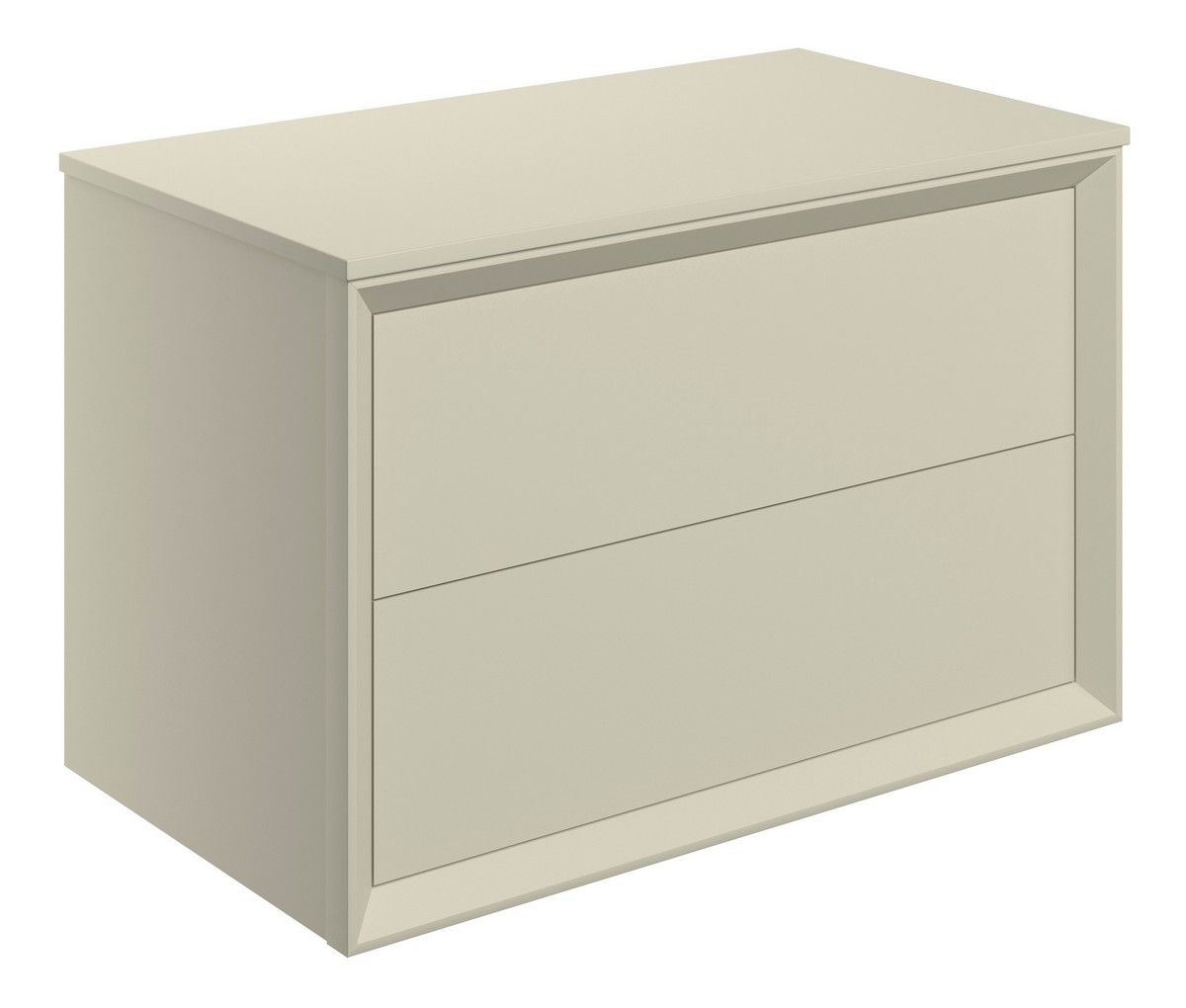 Drawn Wall Hung 2 Drawer Basin Unit & Top 800mm - Matt Cotton