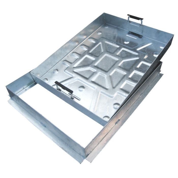 EJ 10tn Block Paviour Manhole Cover with Steel Frame 600 x 450 x 80mm