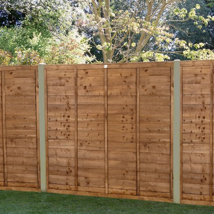 Forest Pressure Treated Superlap Fence Panel 6ft x 5ft (1.83m x 1.52m) Brown - Pack of 5