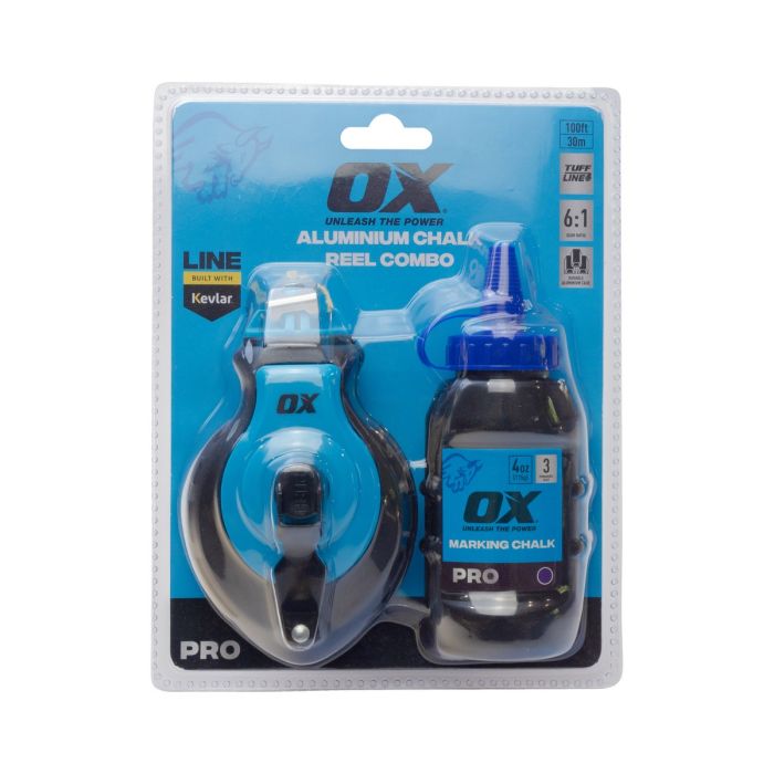 Ox Pro Aluminium Kevlar Chalk Line Reel & Refill
