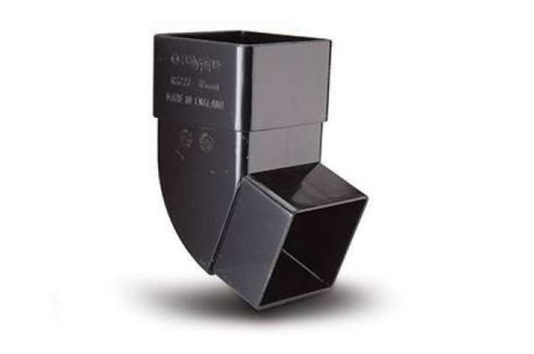 65mm Square Downpipe Offset Bend 112.5 Degree Black – Efficient Pipe Directional Fitting