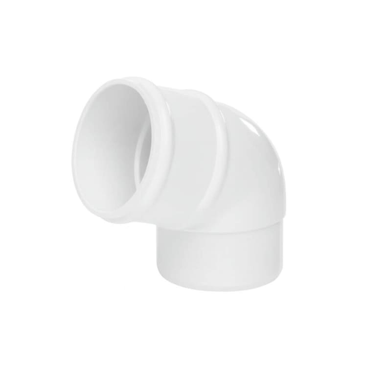 68mm Round Top & Bottom Offset Downpipe Bend 112.5 Degree White – Efficient Rainwater Direction