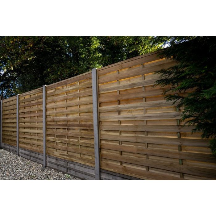 Forest Pressure Treated Decorative Flat Top Fence Panel 1.8m x 1.8m - Pack of 4