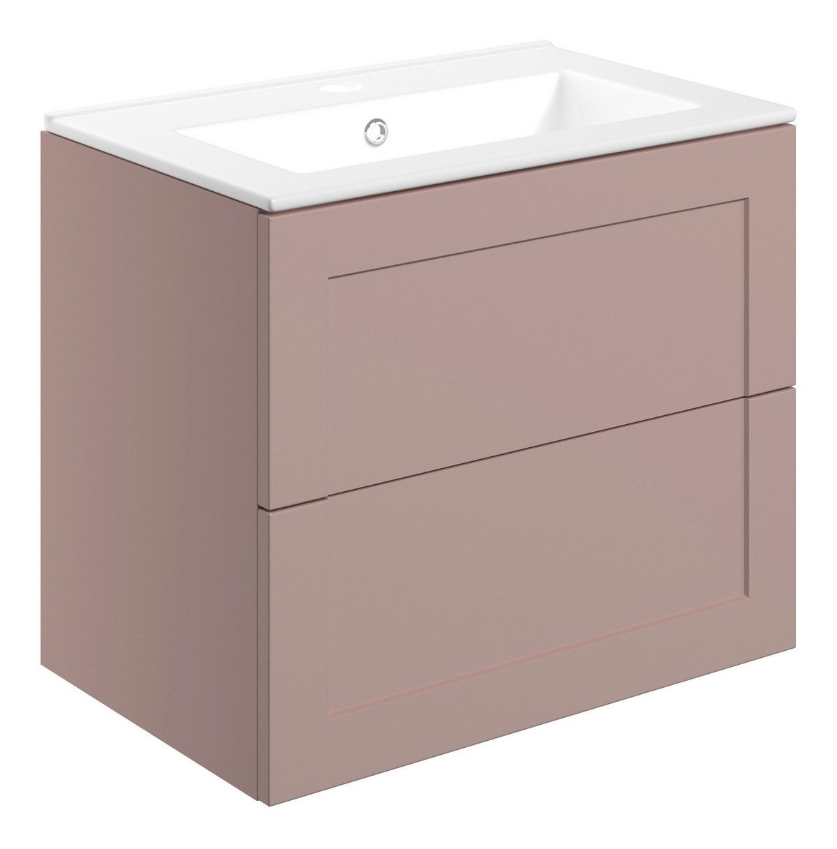 Park Lane Wall Hung 2 Drawer Basin Unit & Basin 615mm - Matt Peony