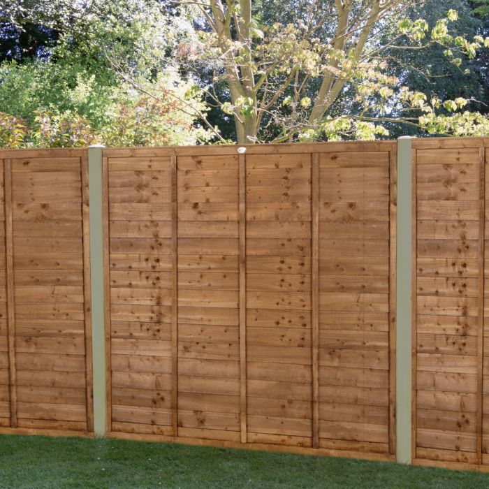Forest Pressure Treated Superlap Fence Panel 6ft x 6ft (1.83m x 1.83m) Brown - Pack of 4