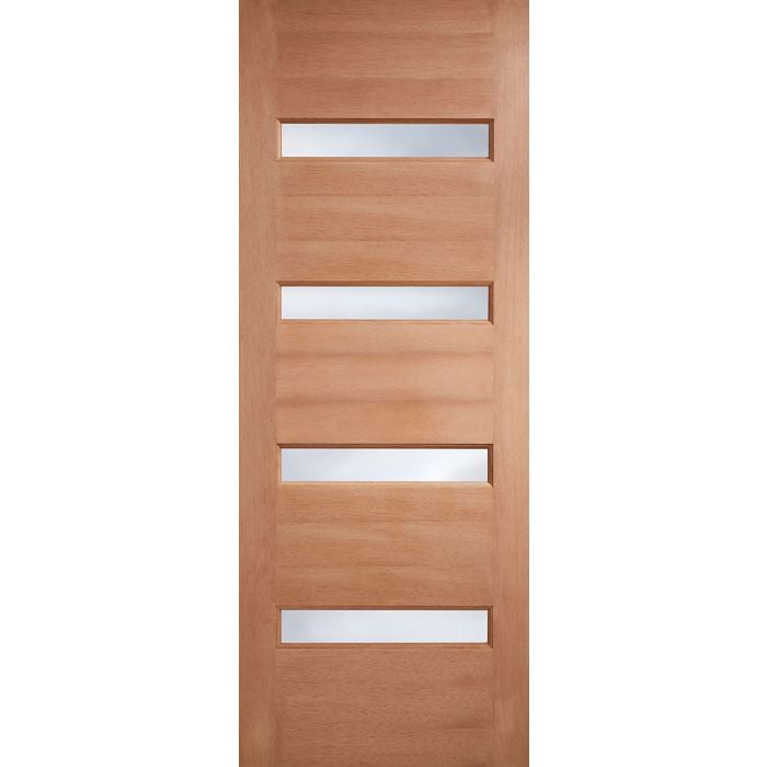 LPD Balham 4L Frosted Glazed M&T External Door 1981 x 838mm Unfinished Hardwood
