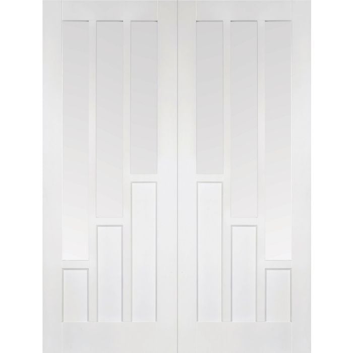 LPD Coventry 3P 3L Glazed Internal Door Pairs 1981 x 1168mm Primed White