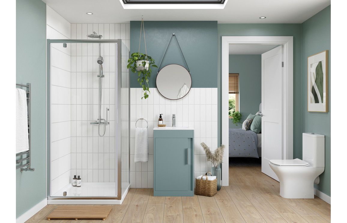 Farnham 510mm Floor Standing Unit (Basin Included) - Matt Sea Green