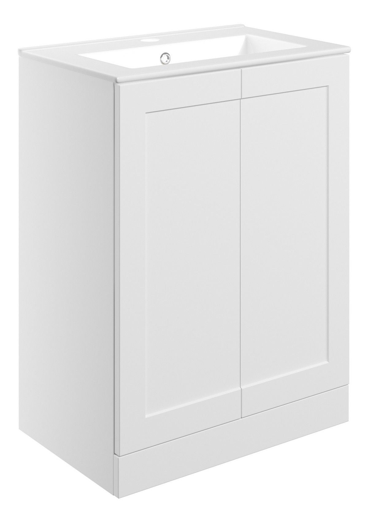 Park Lane Floor Standing 2 Door Basin Unit & Basin 615mm - Matt White