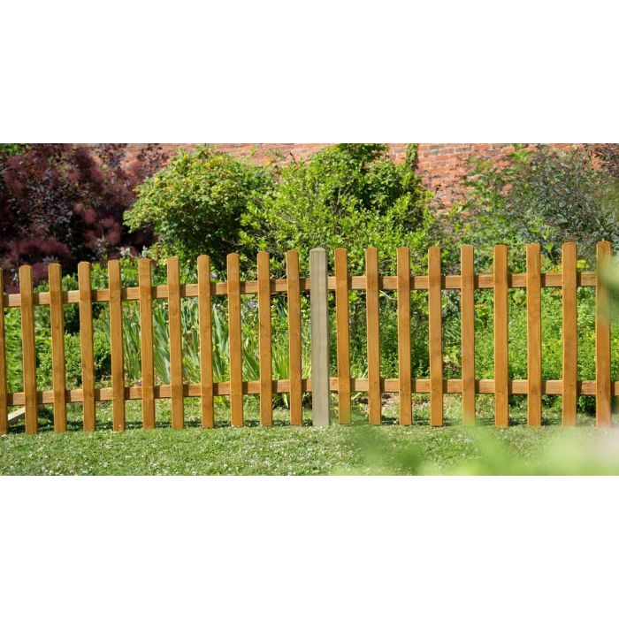 Forest Pale Picket Fence Panel 6ft x 3ft (1.83m x 0.9m) Treated Golden Brown (Pack of 5)