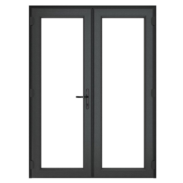 Crystal Triple Glazed French Doors 1590 x 2055mm - Grey/White