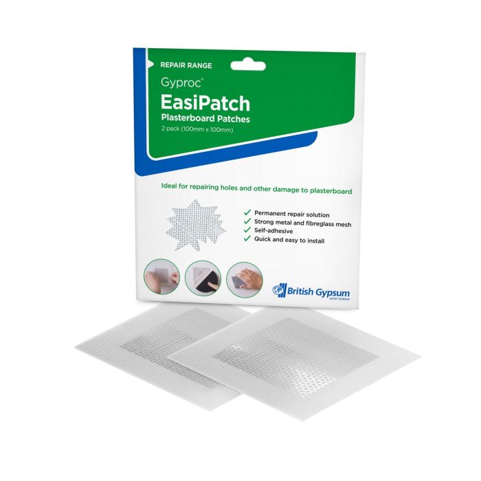 Gyproc Easipatch Plasterboard Patches - 100 x 100mm (Pack of 2)