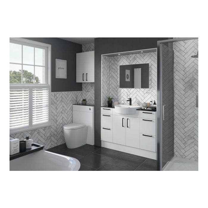 Avon Tall End Panel 600 x 2200mm - White Gloss