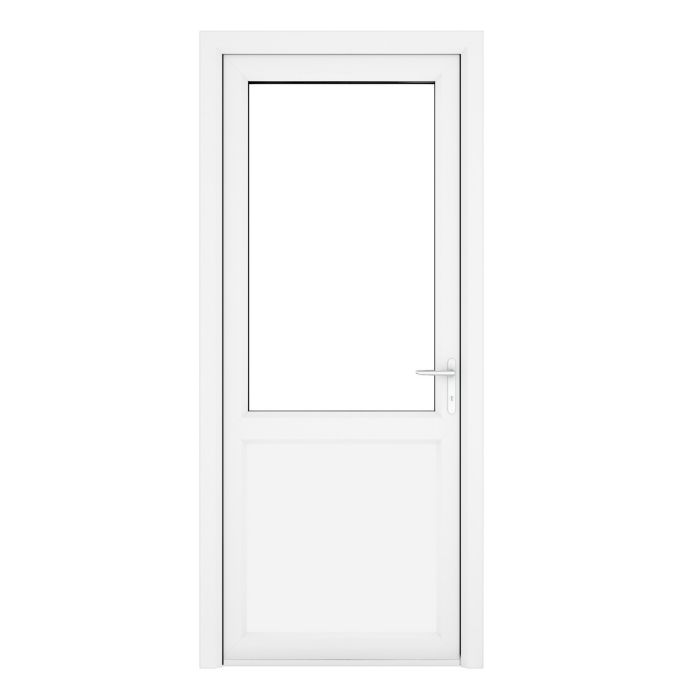 Crystal Triple Glazed Door Half Panel (Left Hand) 920 x 2090mm Clear - White