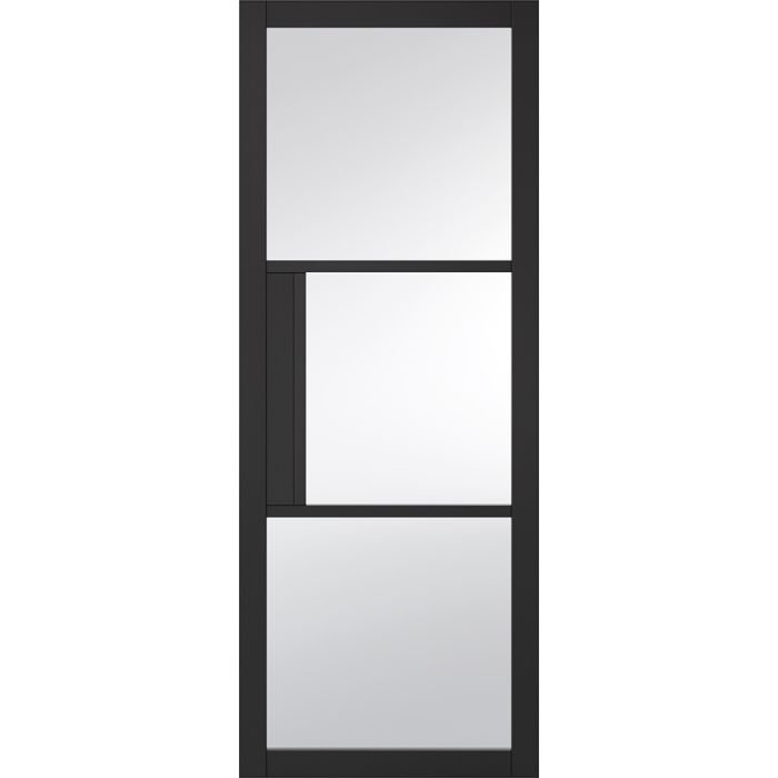 LPD Tribeca Clear Glazed 3L Door 1981 x 686mm Primed Plus Black
