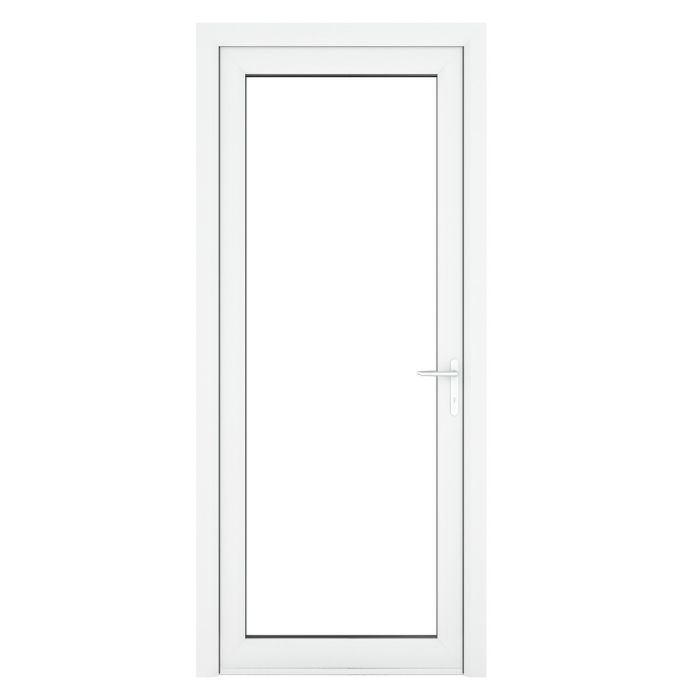 Crystal Triple Glazed Door Full Glass (Left Hand) 890 x 2090mm Clear - White
