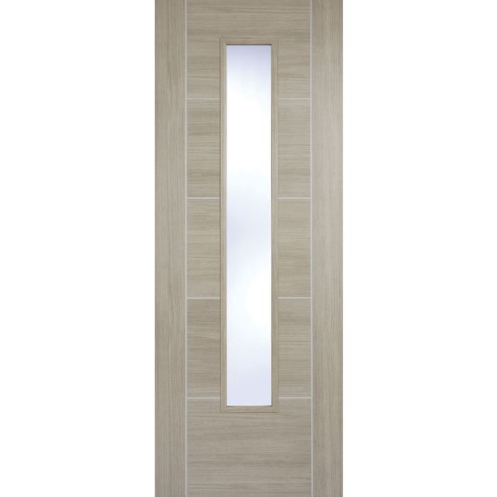 LPD Vancouver 1L Glazed Internal Door 1981 x 762mm Pre-Finished Light Grey Laminate