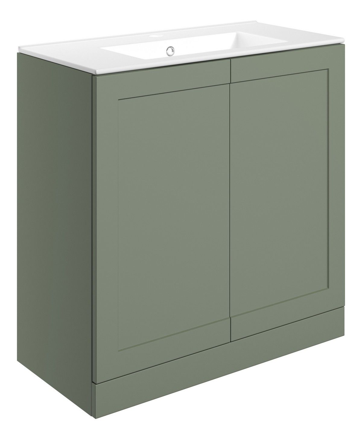 Park Lane Floor Standing 2 Door Basin Unit & Basin 815mm - Matt Reed Green