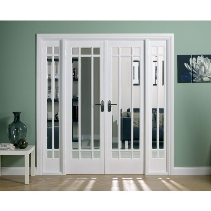 LPD Manhattan W6 Clear Bevelled Glazed Internal Room Divider Set 2031 x 1904mm Primed White