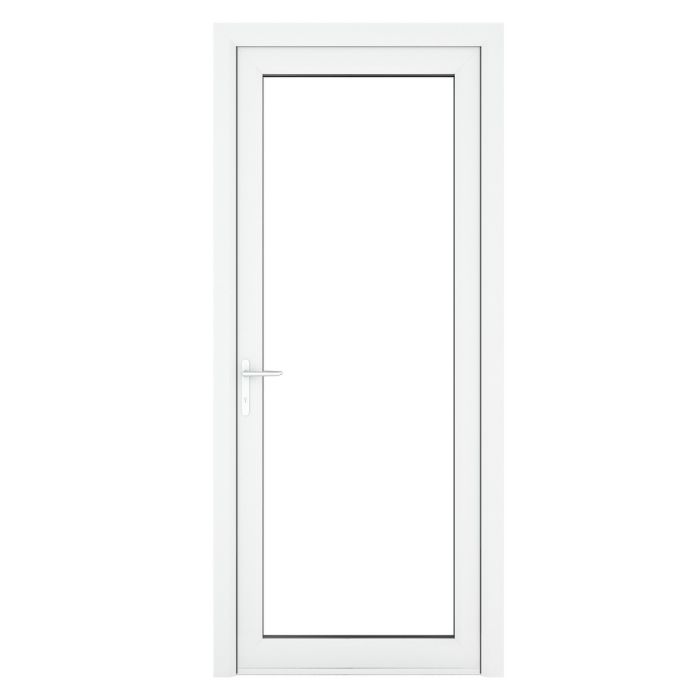 Crystal Triple Glazed Door Full Glass (Right Hand) 920 x 2090mm Clear - White
