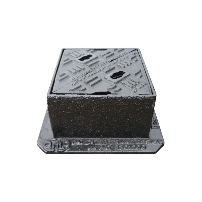 EJ Grade A Ductile Iron Double Tri Surface Box - 150 x 150 x 100mm (EN124)