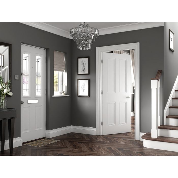 Nostalgia Solid Core Internal Door - Primed - 4P Bolectional Moulds 1981 x 686mm White WFNOS4P27