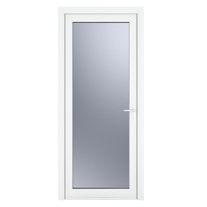 Crystal Triple Glazed Door Full Glass (Left Hand) 890 x 2090mm Obscure - White