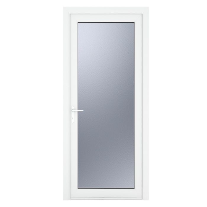 Crystal Triple Glazed Door Full Glass (Right Hand) 840 x 2090mm Obscure - White