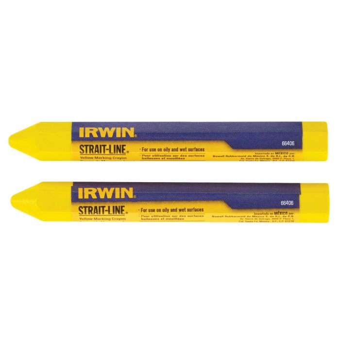 Irwin Strait-Line Crayons - Yellow (Pack of 2)
