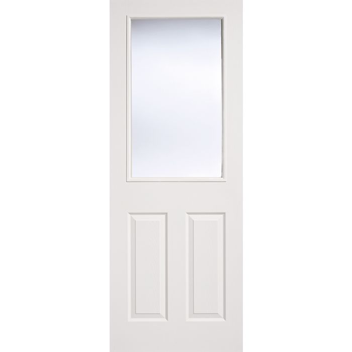 LPD Textured 2P 1L Glazed Internal Door 1981 x 838mm Primed White Composite